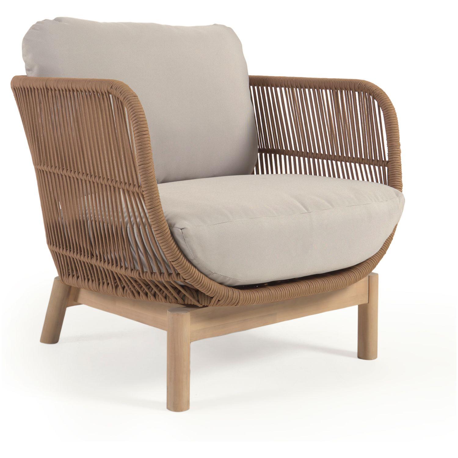 Gartensessel Catalina Cord Rope beige Akazienholz FSC