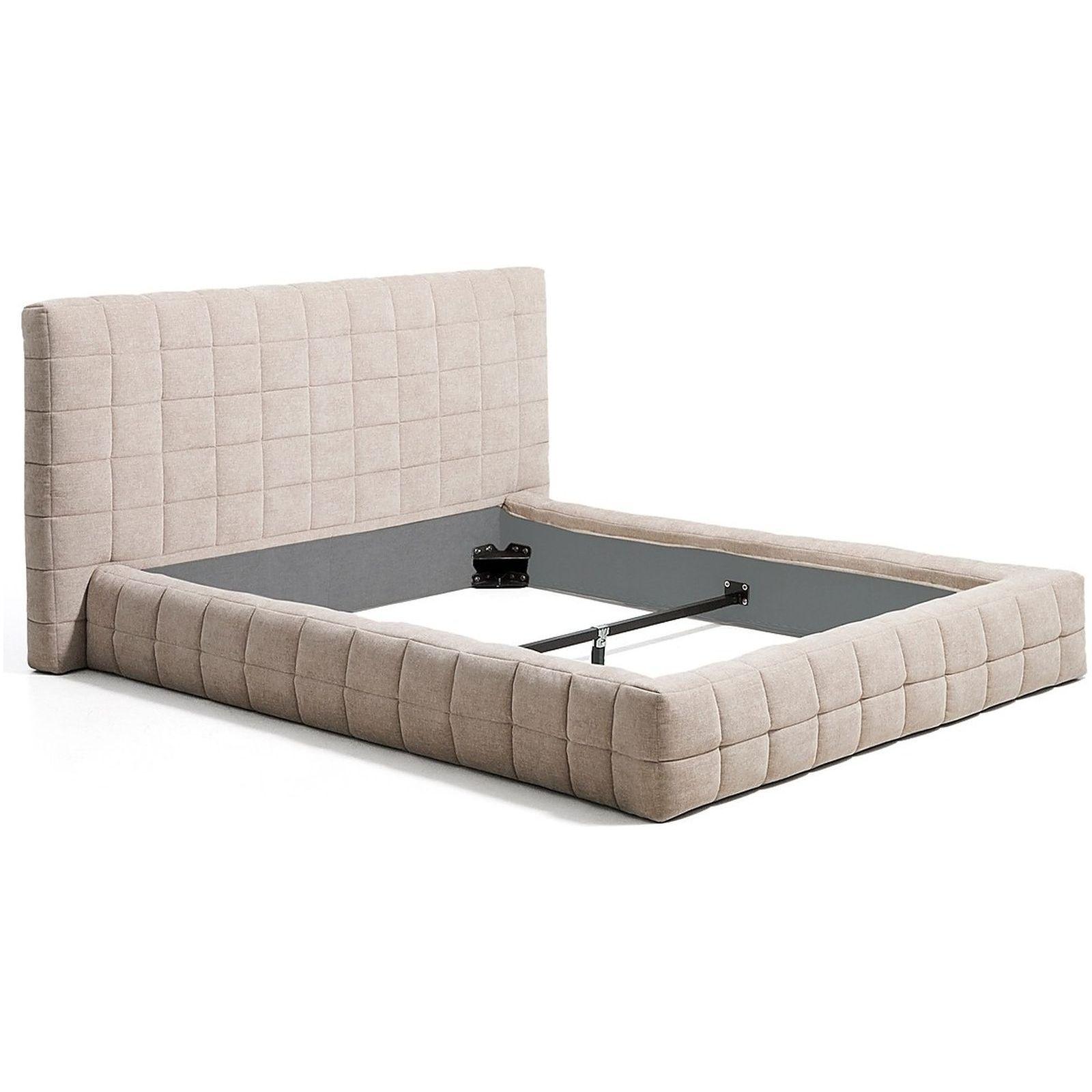 Abziehbares Polsterbett Luiana aus beigefarbener Chenille Stoff - Grösse: 160x200