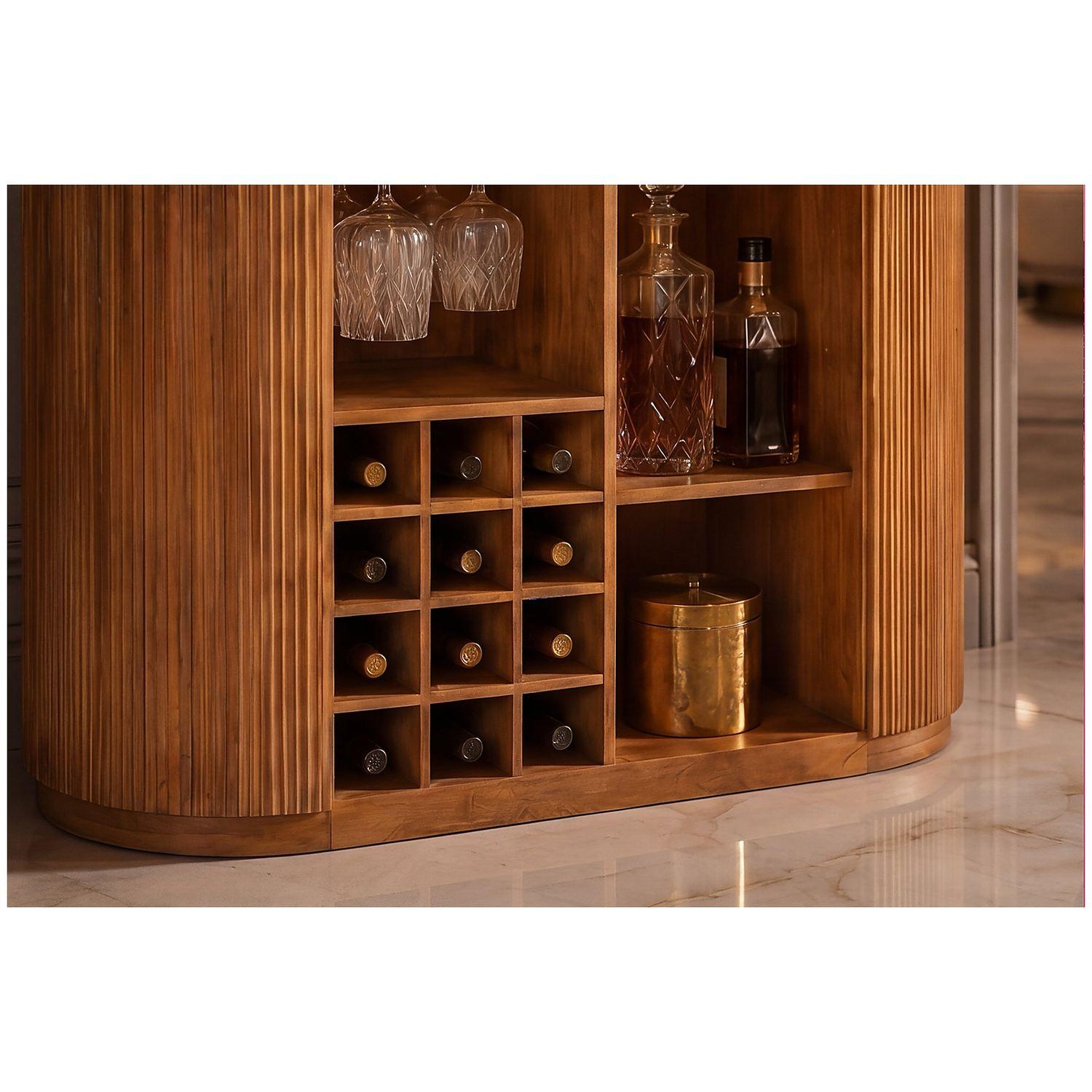 Bartheke Barschrank Bella Mangoholz natur vintage Marmor weiss 120x105