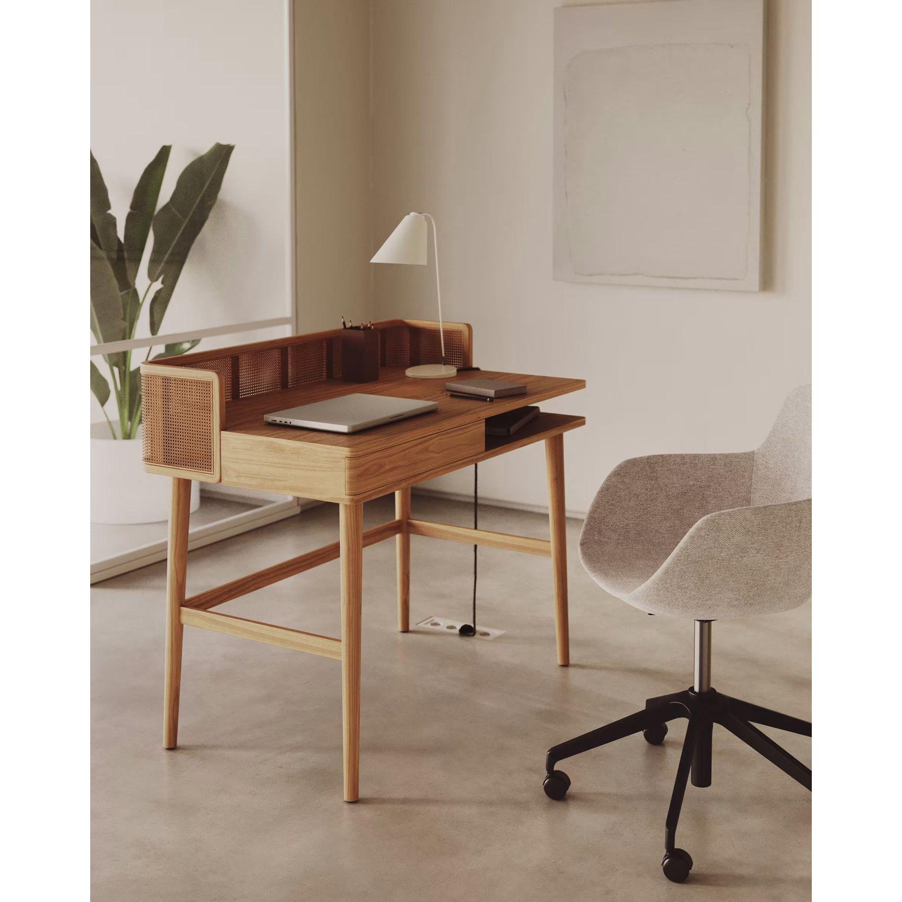 Schreibtisch Araxi Eschenholz Wienergeflecht 105x62