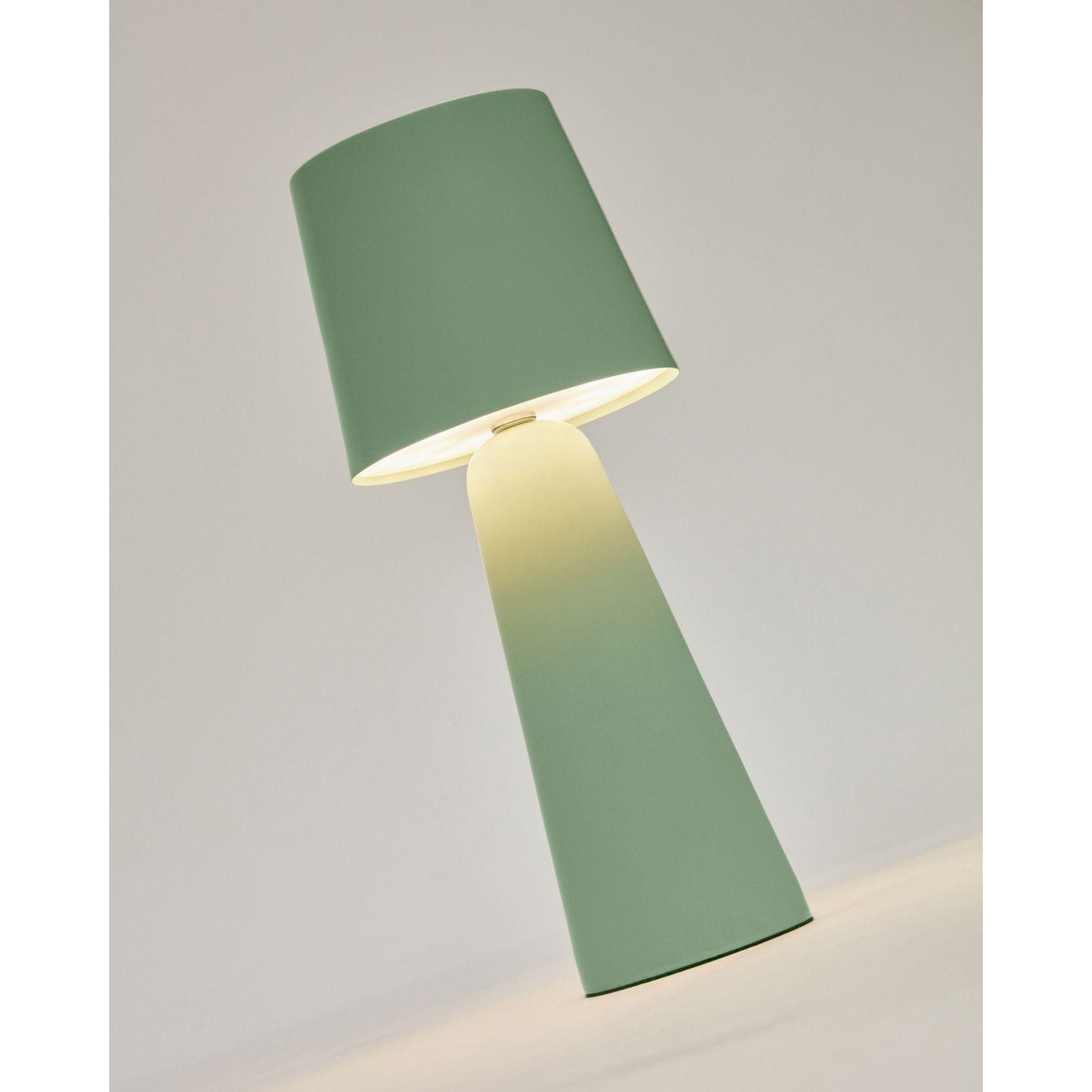 Arenys Outdoor Tischlampe klein aus Metall mit türkisfarbenem Lackfinish LED