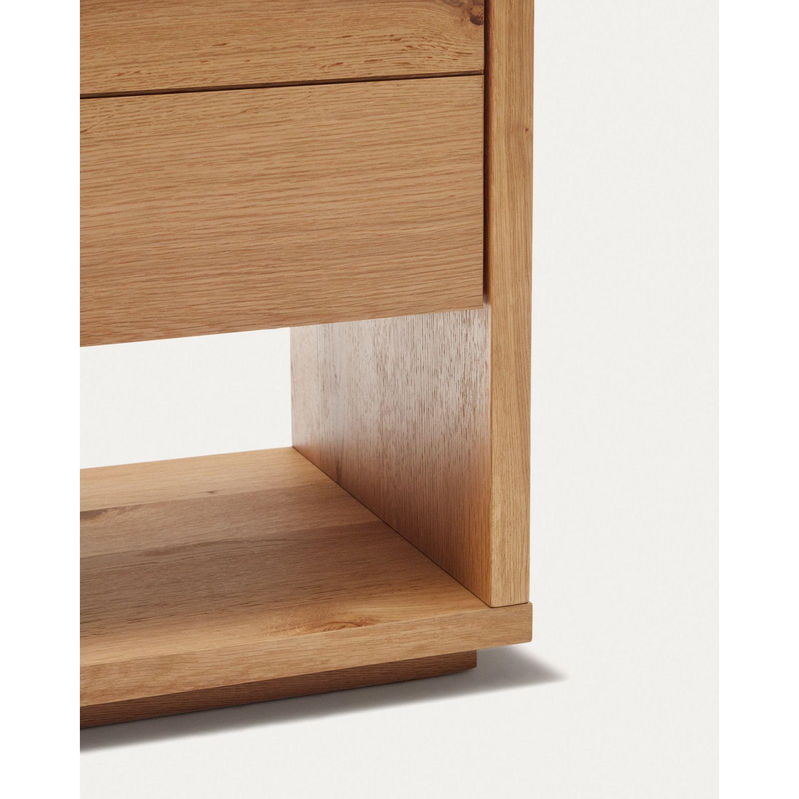 Highboard Alguema 2 Türen aus Eichenfurnier mit natürlichem Finish 100x163.5