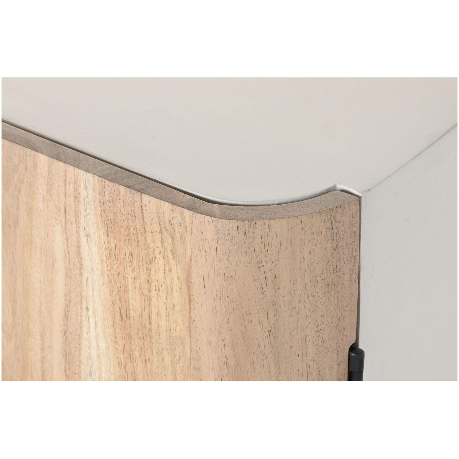 Barschrank Kommode Boho Akazienholz natur weiss 85x100