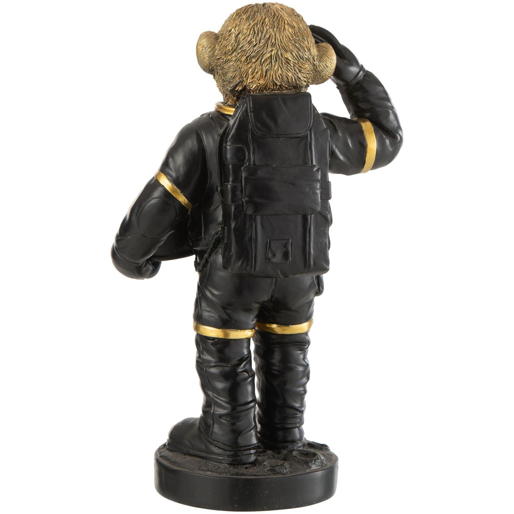 Deko Astronaut Affe Poly Schwarz/Gold