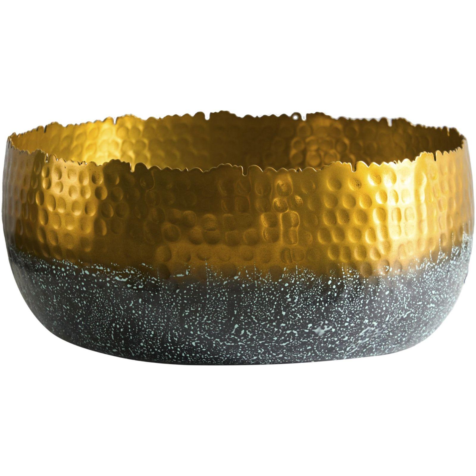 Deko Schale mittel Bazzar Hammerschlag gold 31x31