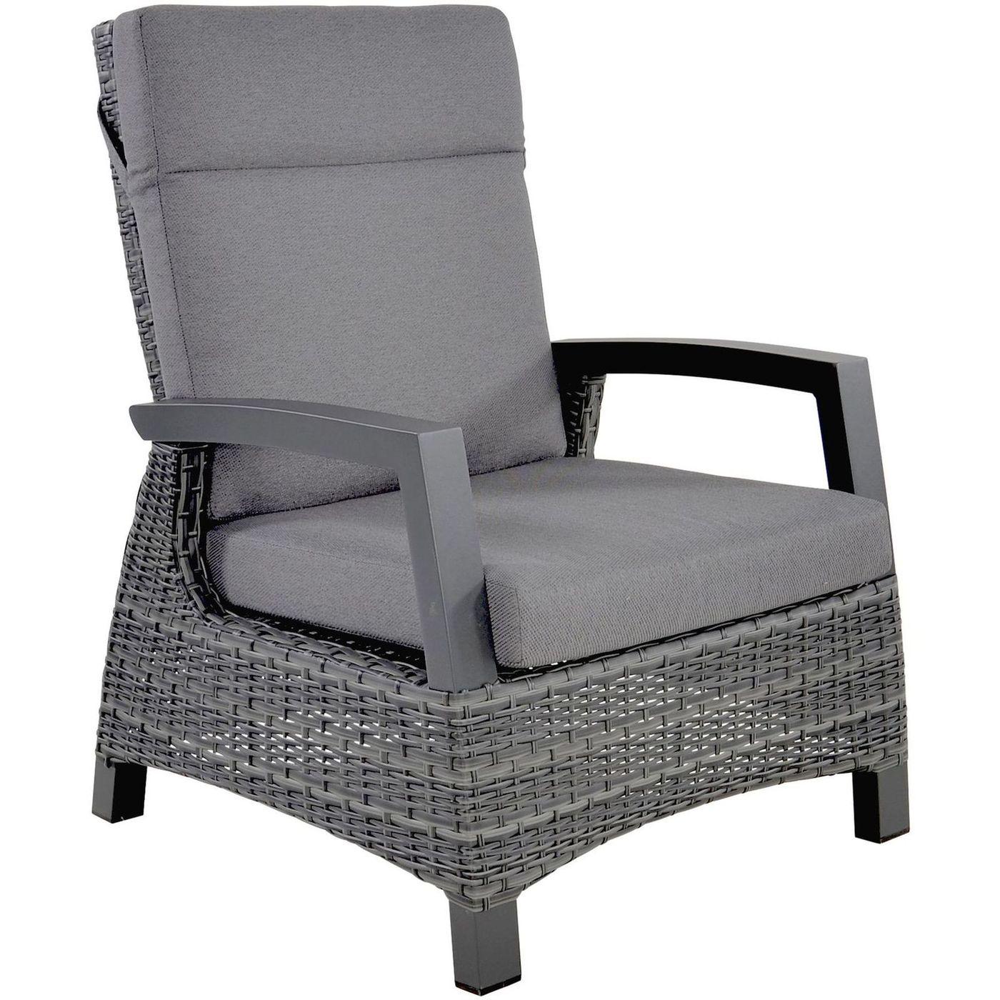 Poly Rattan Gartensessel Parma anthrazit (verstellbar)