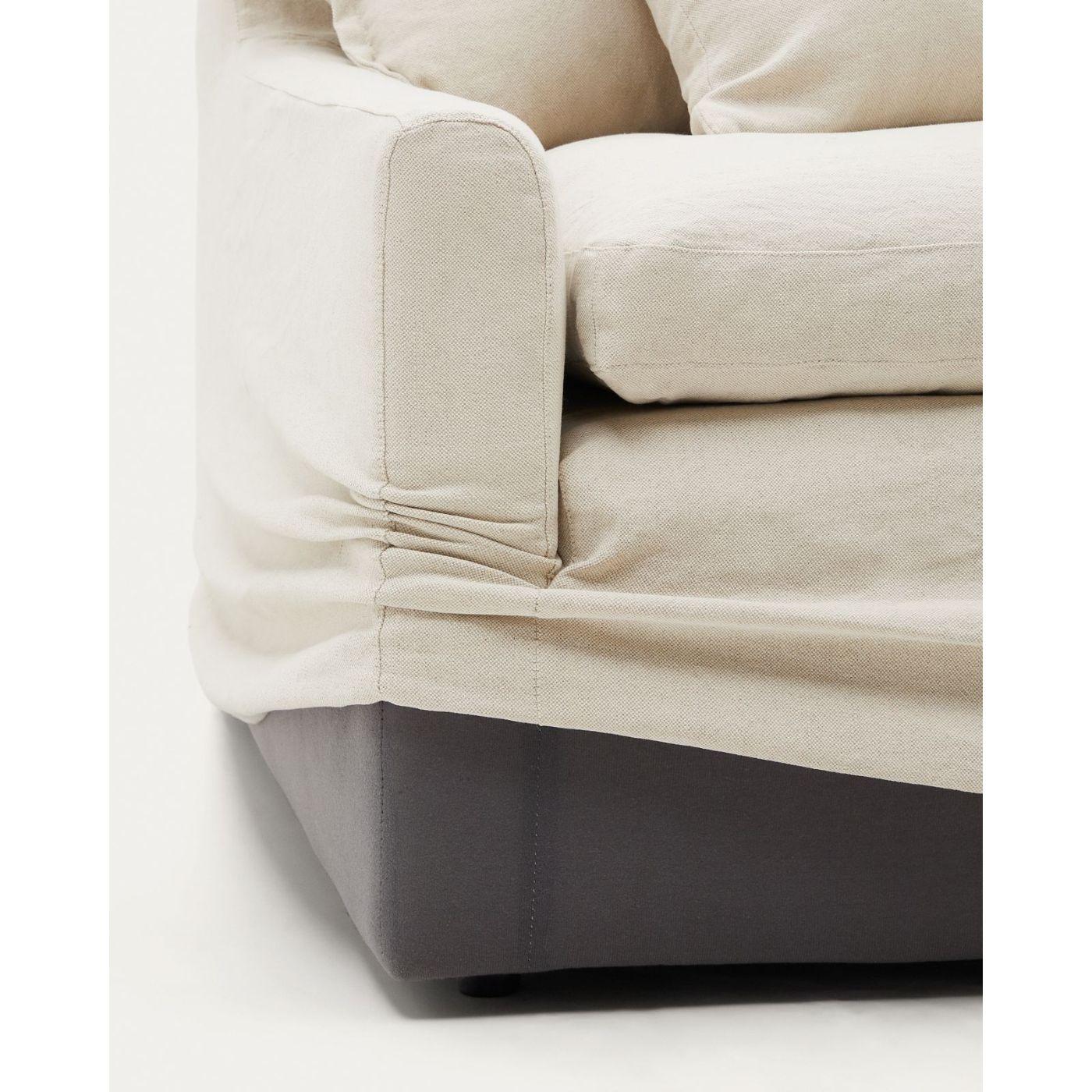 Ersatzbezug Sofa Zenira 3-Sitzer-Sofa Leinen beige 230