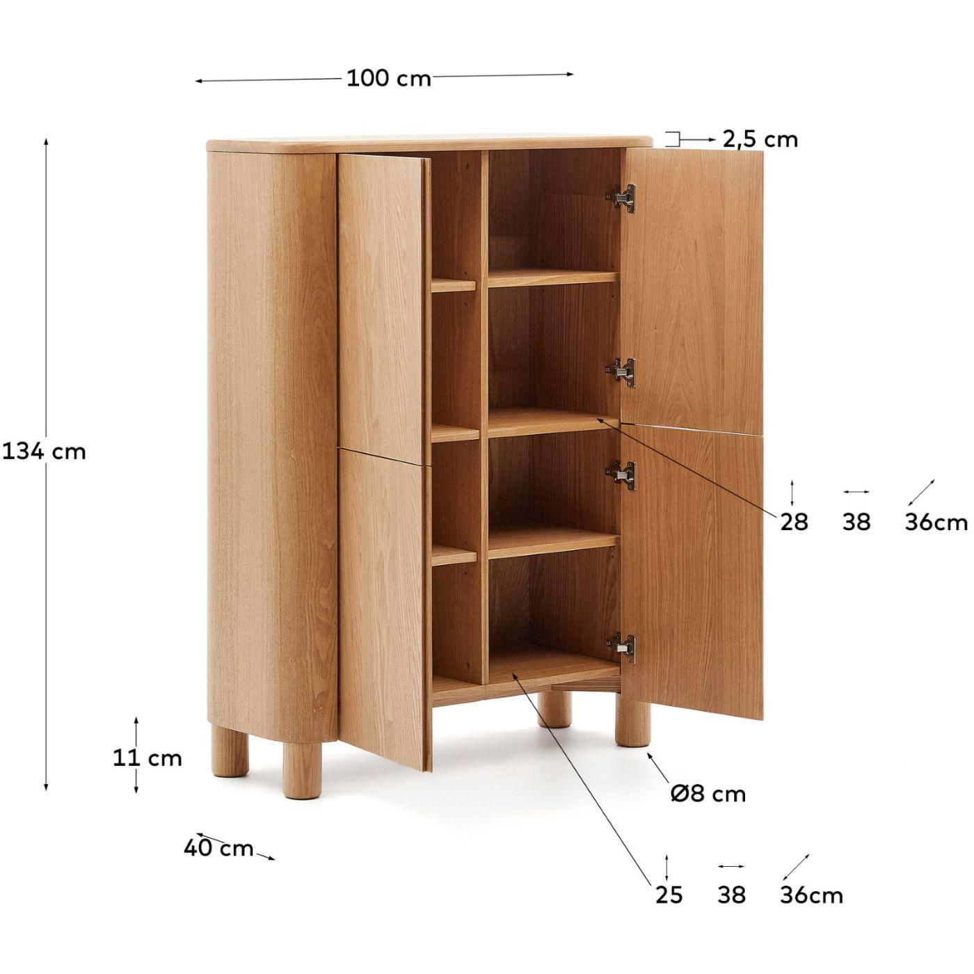 Highboard Schrank Salaya Eschenfurnierholz FSC Mix Credit 100x134