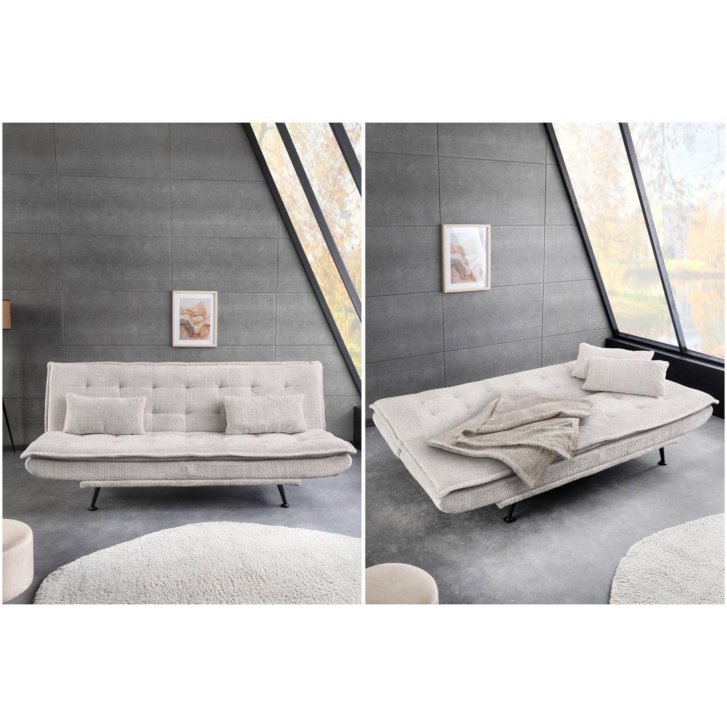 Bettsofa Montreux Chenille Stoff champagne beige 190