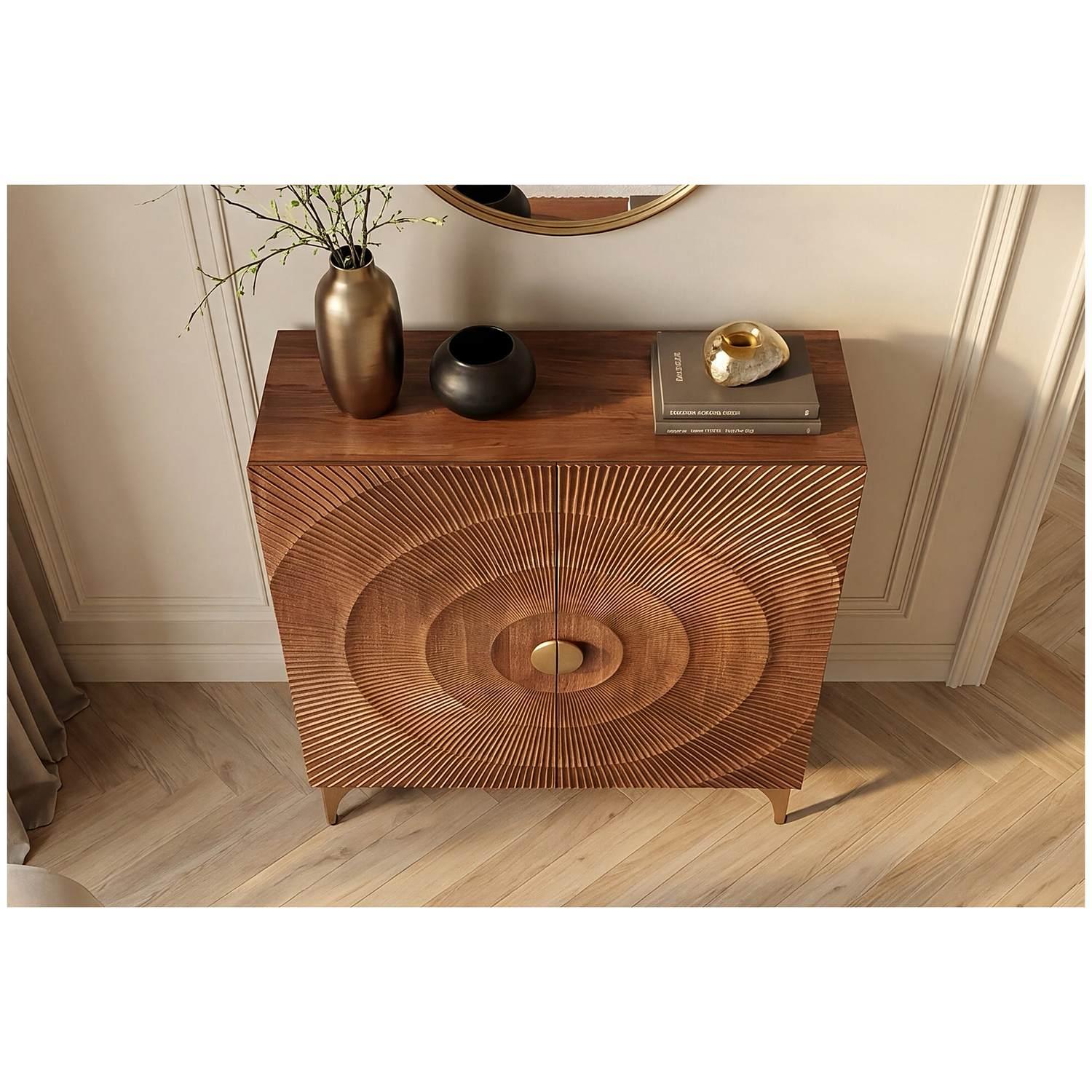 Hochkommode Himalaya Mangoholz braun 100x120
