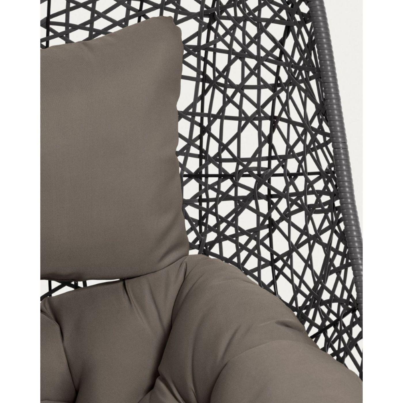 Garten Hängesessel Florence Poly Rattan dunkelgrau Fuss dunkelgrau