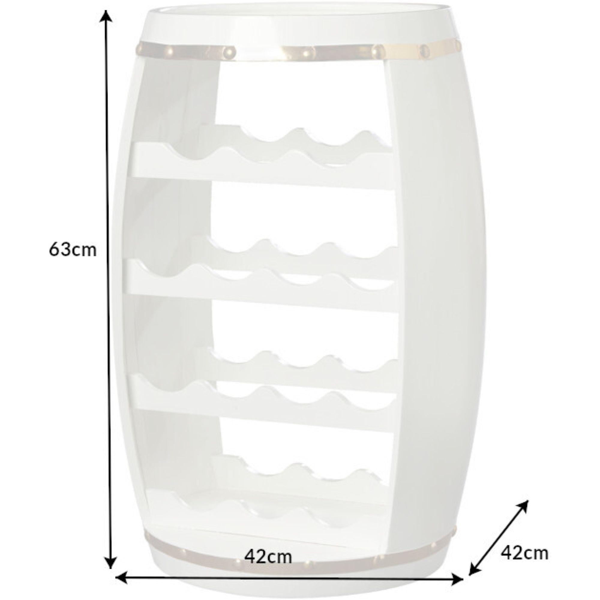 Weinfass White Barrel 60cm weiss gold