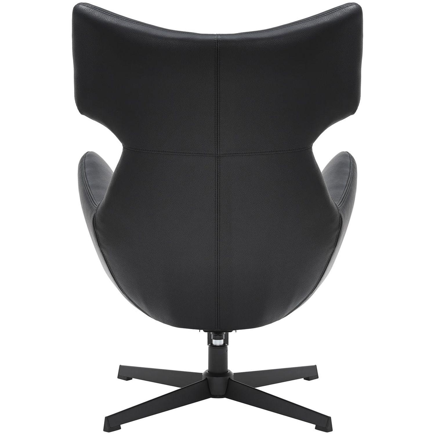 Relaxsessel drehbar Vana Kunstleder Metall schwarz