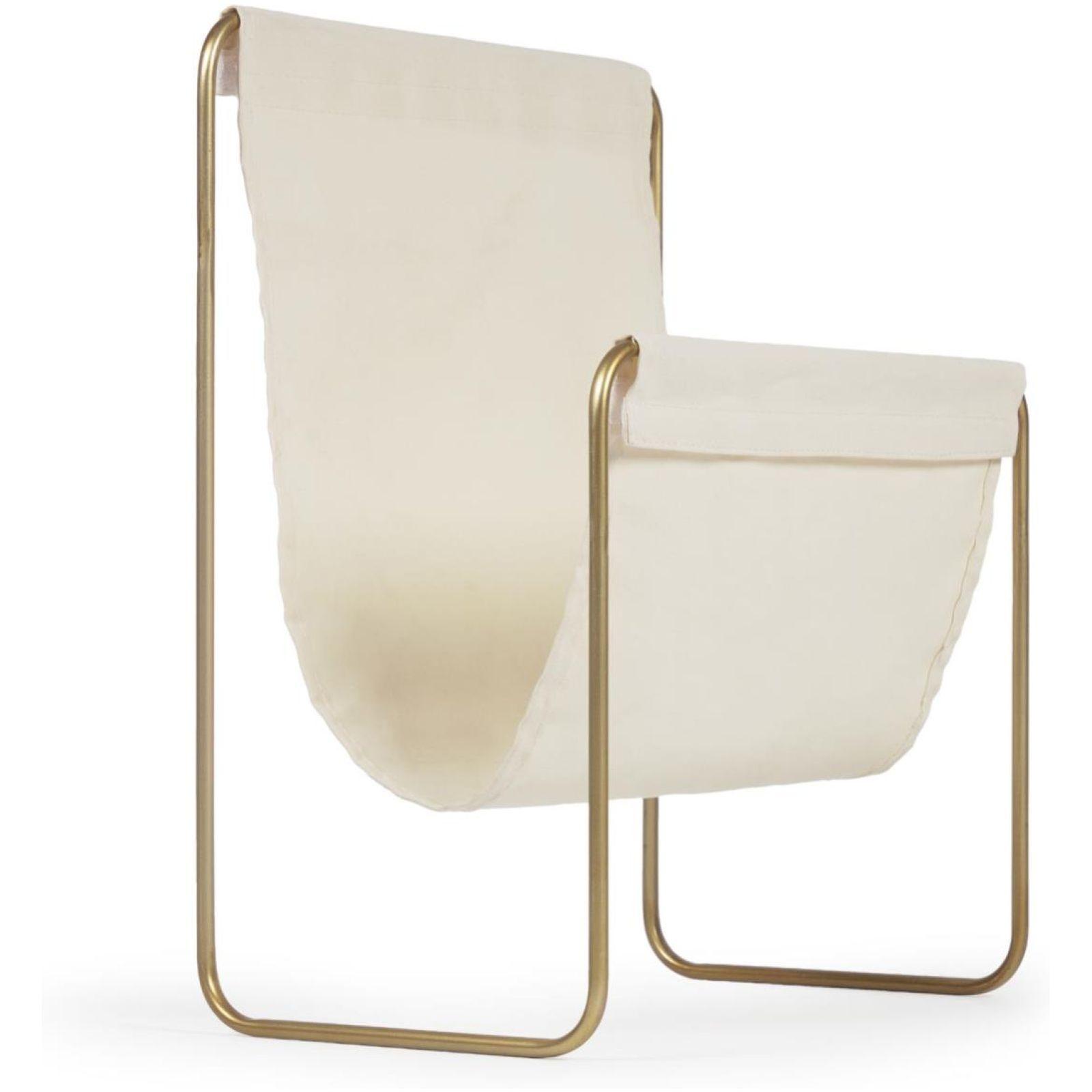 Zeitungsständer Siana beige und goldfarbenes Metall