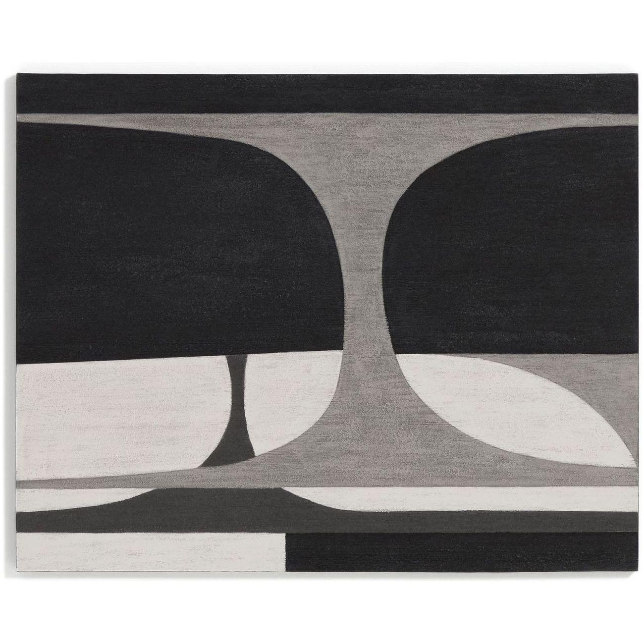 Abstraktes Bild Onure in Schwarz und Weiss 80x100