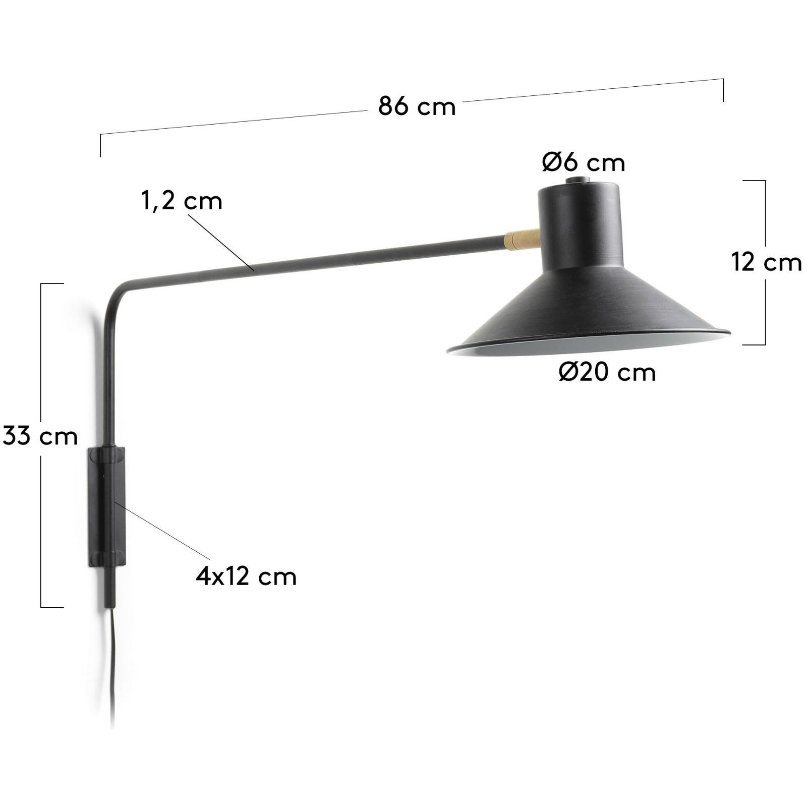 Wandleuchte Aria Metall schwarz 86cm