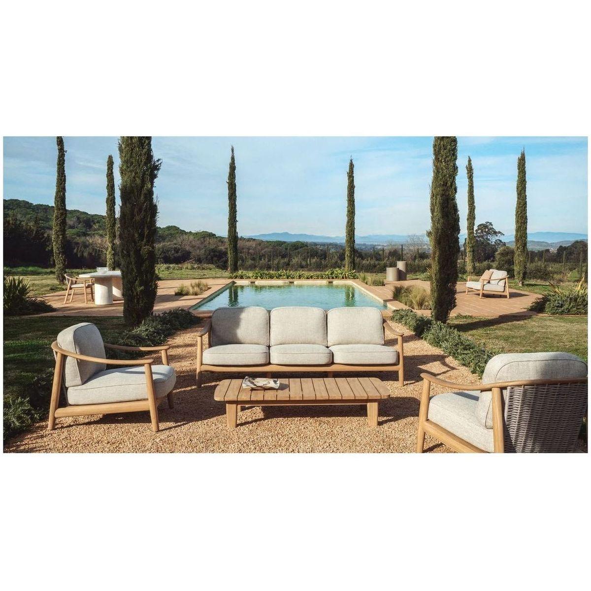 Gartensofa 2-Sitzer Outdoor Elunda Teakholz massiv 149 FSC 100%