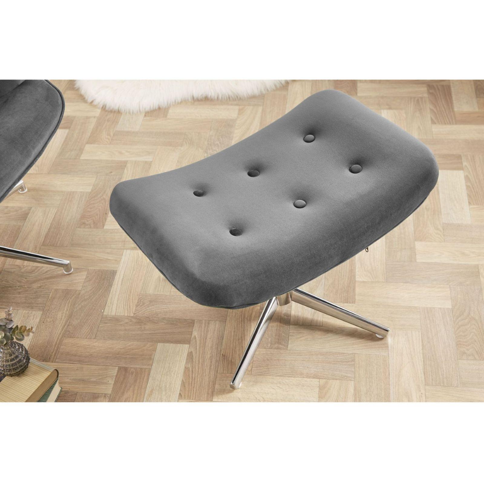 Drehhocker Lodge grau Samt