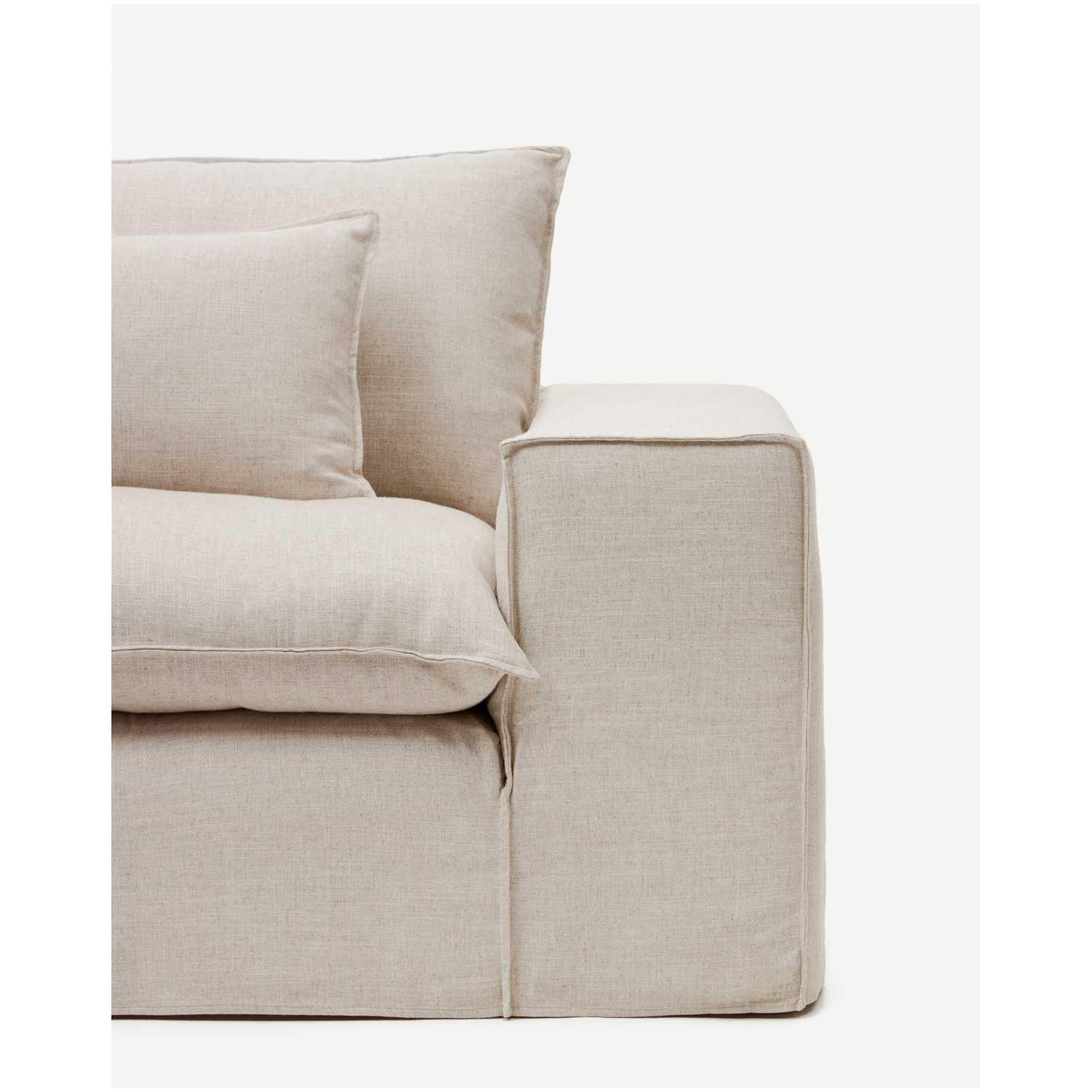 Bezug für Sofa Anarela 240 in beigem Leinen