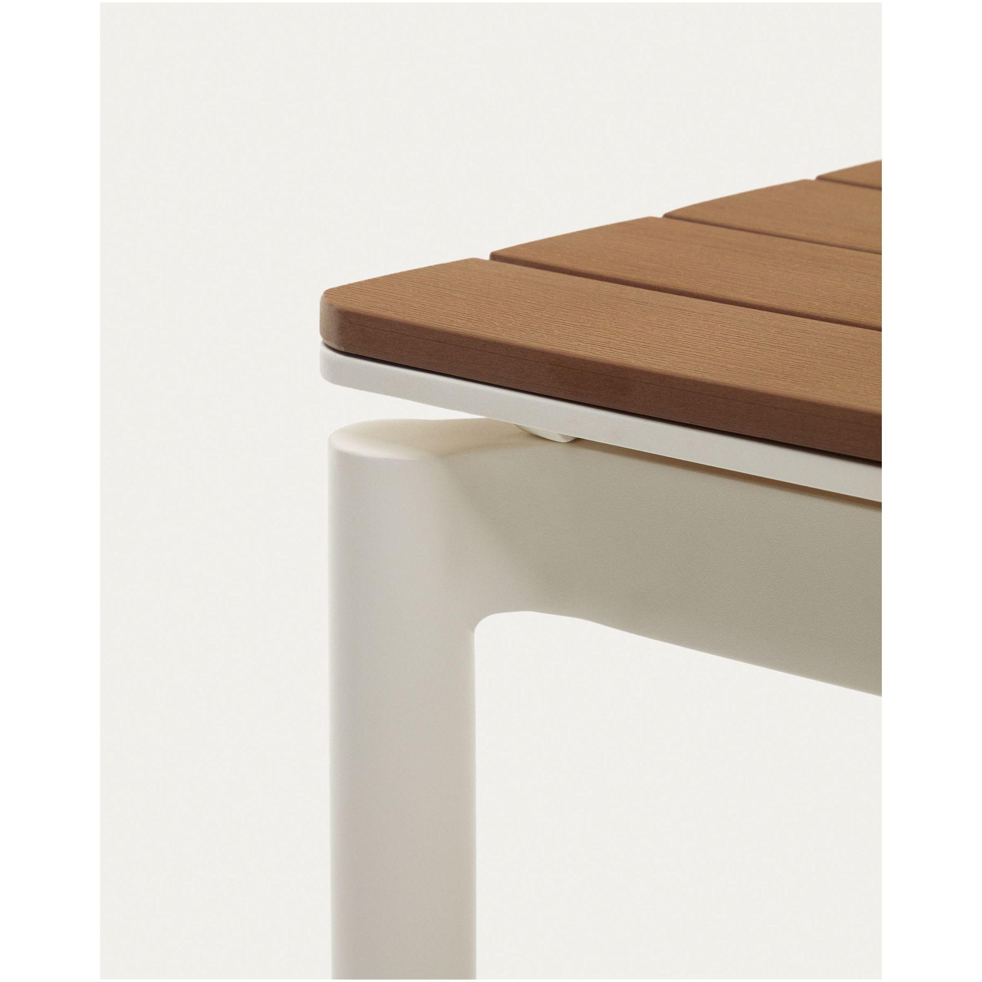Canyelles Gartenausziehtisch aus Poly-Holz und Aluminium in Mattweiss 180-240x100