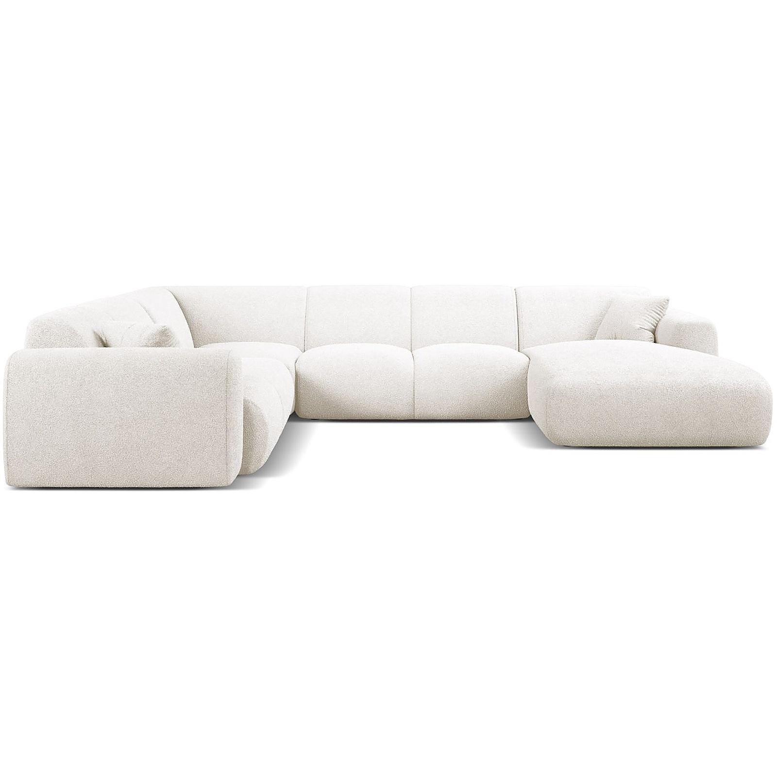 Wohnlandschaft U-Sofa Molino - Ausrichtung: links - Bezug: Boucle (Baloo), White