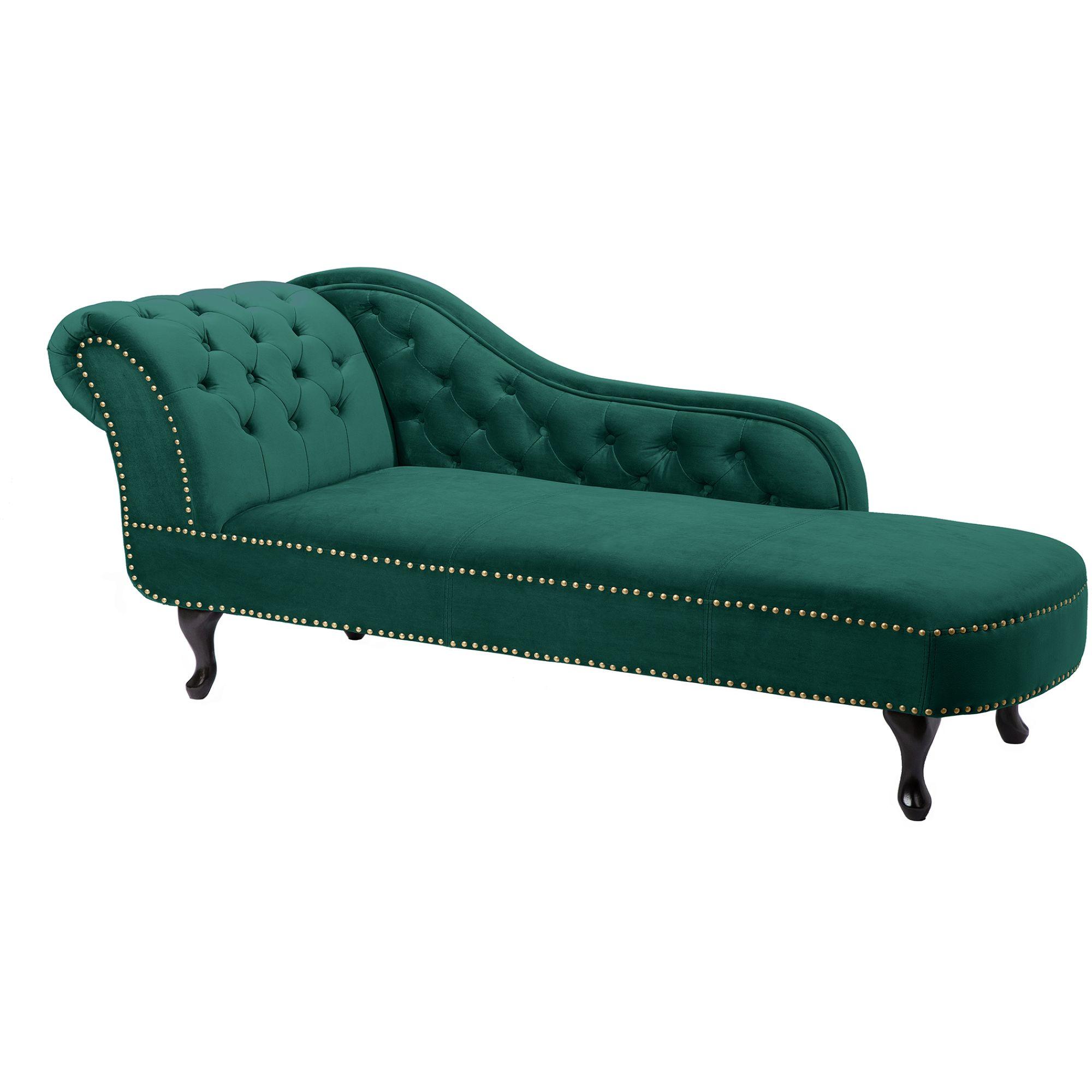 Chesterfield Recamiere smaragdgrün Samt