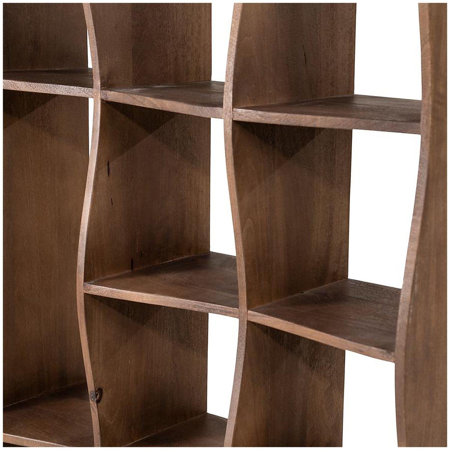 Bücherregal Jasi Wave Mangoholz braun 120x240