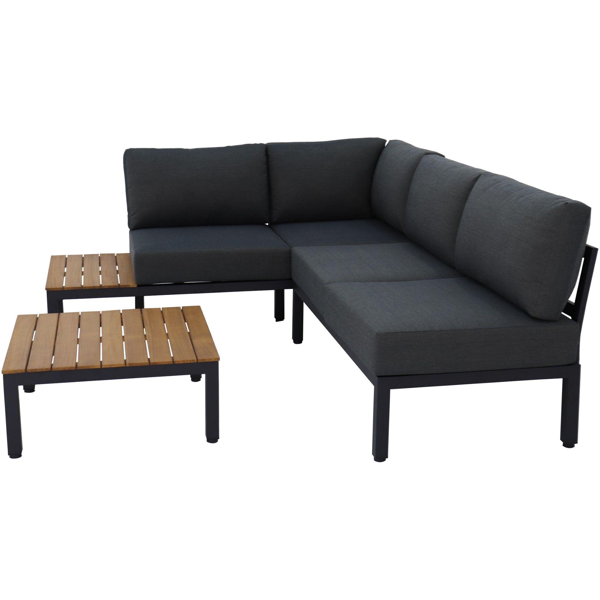 Gartenlounge Berna links/rechts Aluminium Akazienholz 212x174.5
