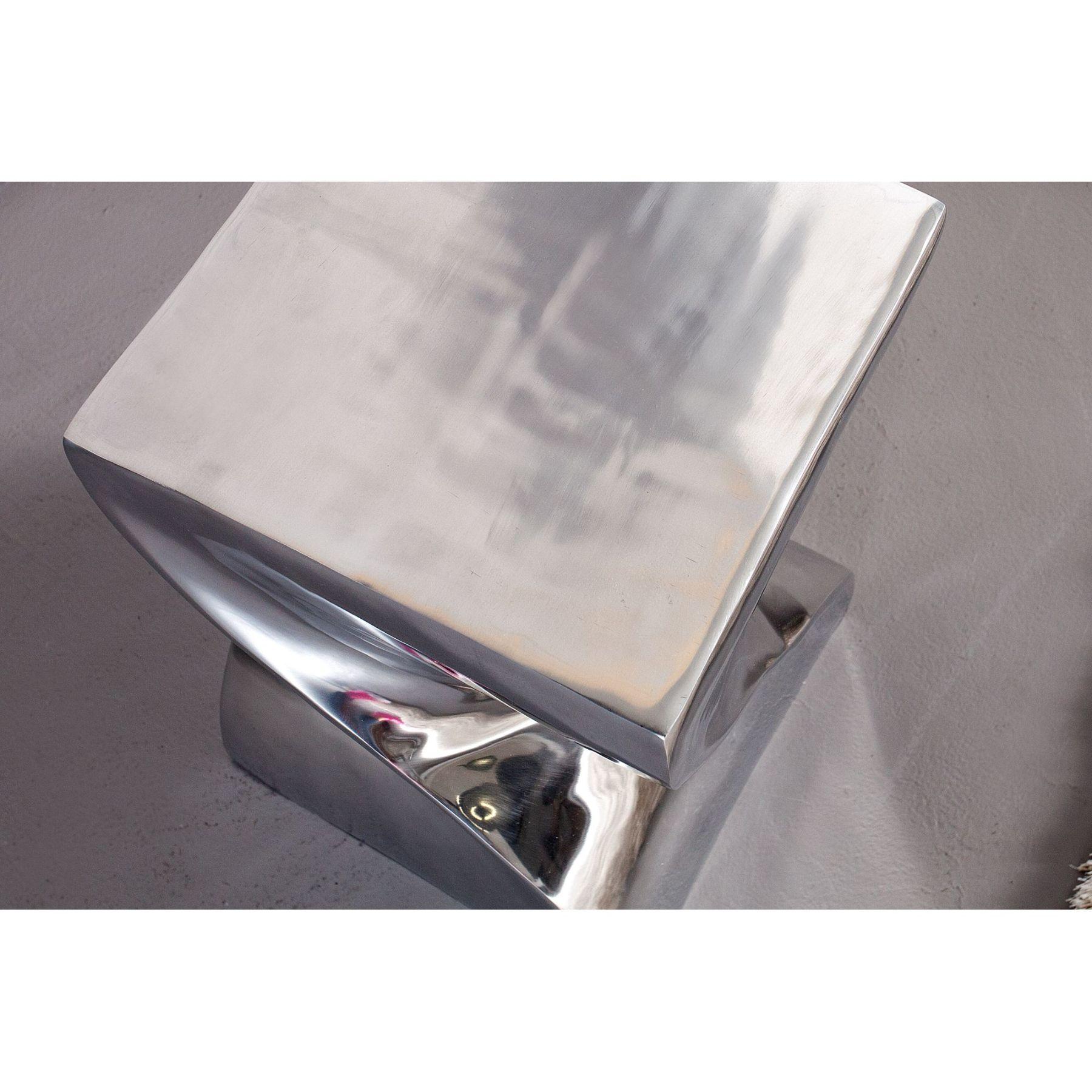 Hocker Beistelltisch Twist Wave Metall chrom 30x30