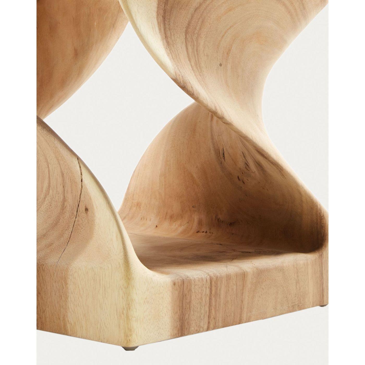 Beistelltisch Holzhocker Hakon Mungurholz Twisted Open 30x30 UNIKAT