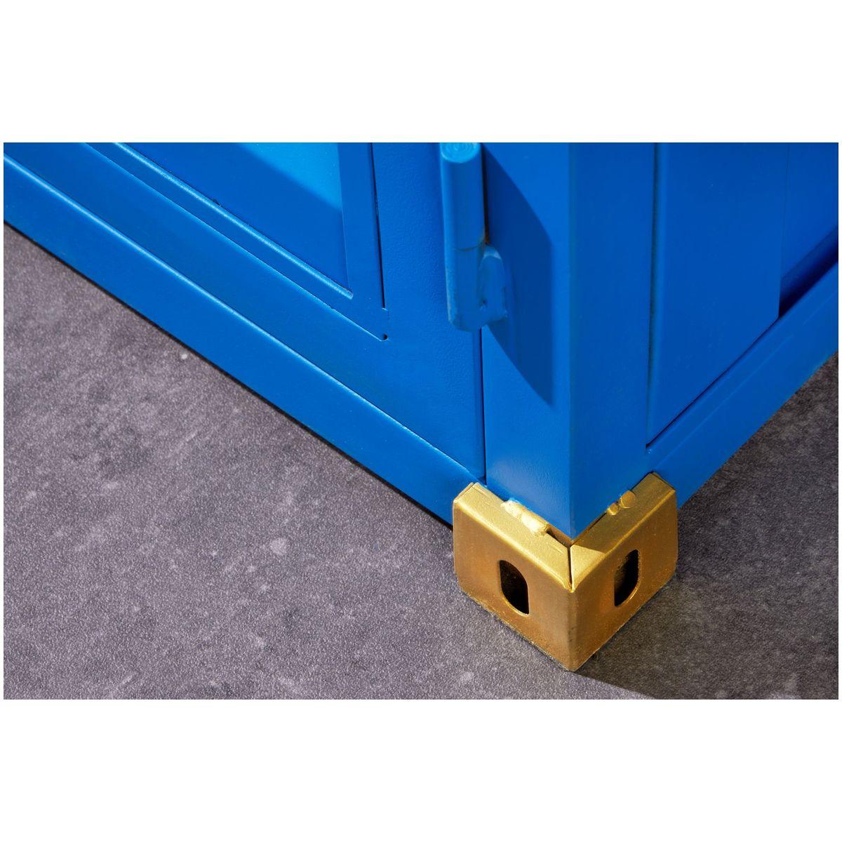 Barschrank Container Metall blau 76x180