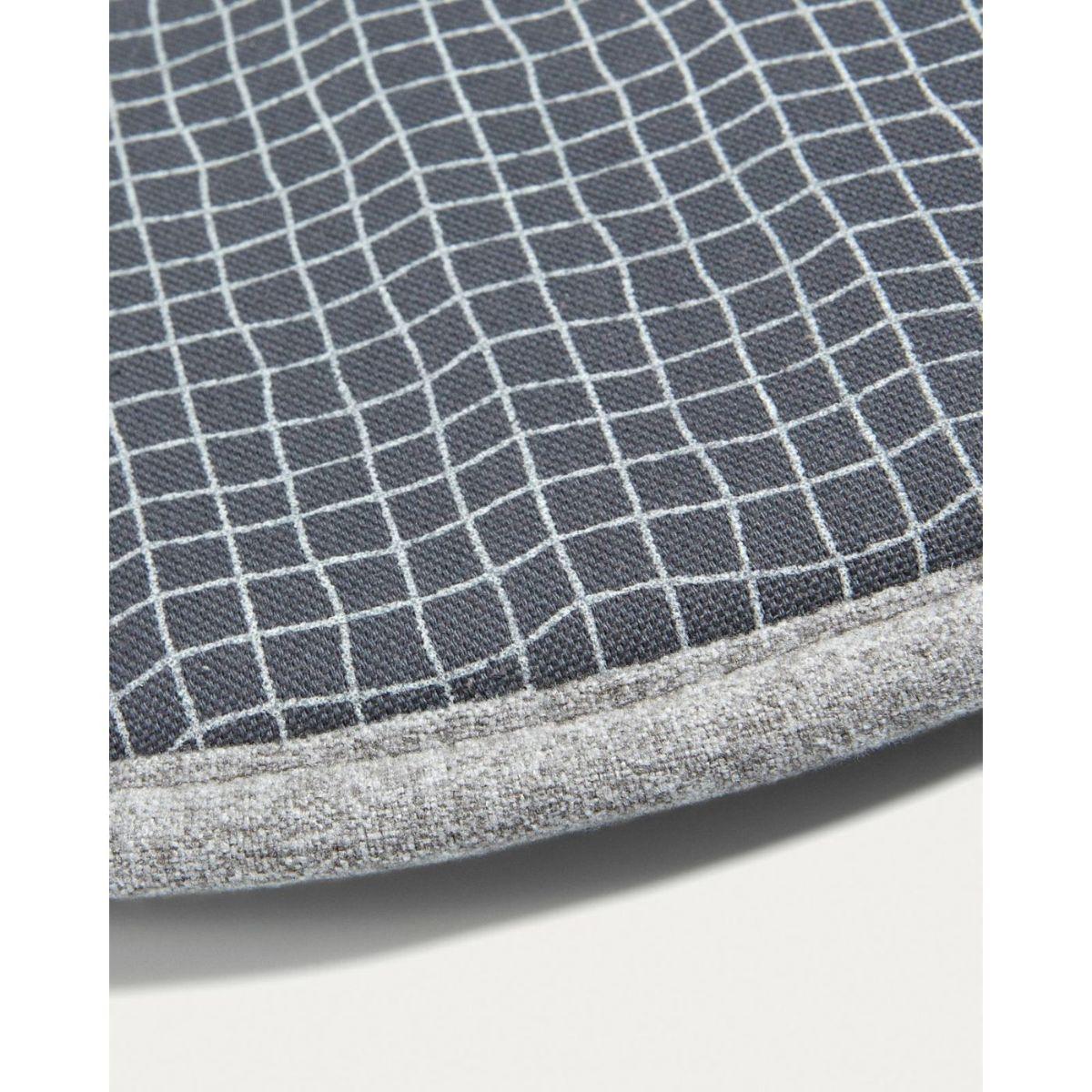 Stuhlkissen Sitzkissen rund Silke Stoff hellgrau 35x35