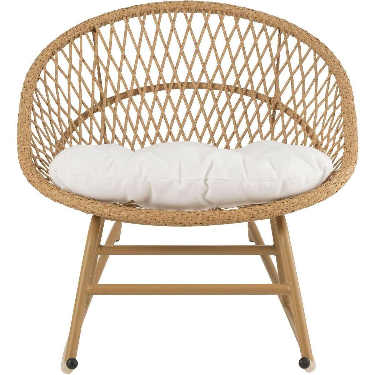 Garten Schaukelsessel Paya Rattan beige