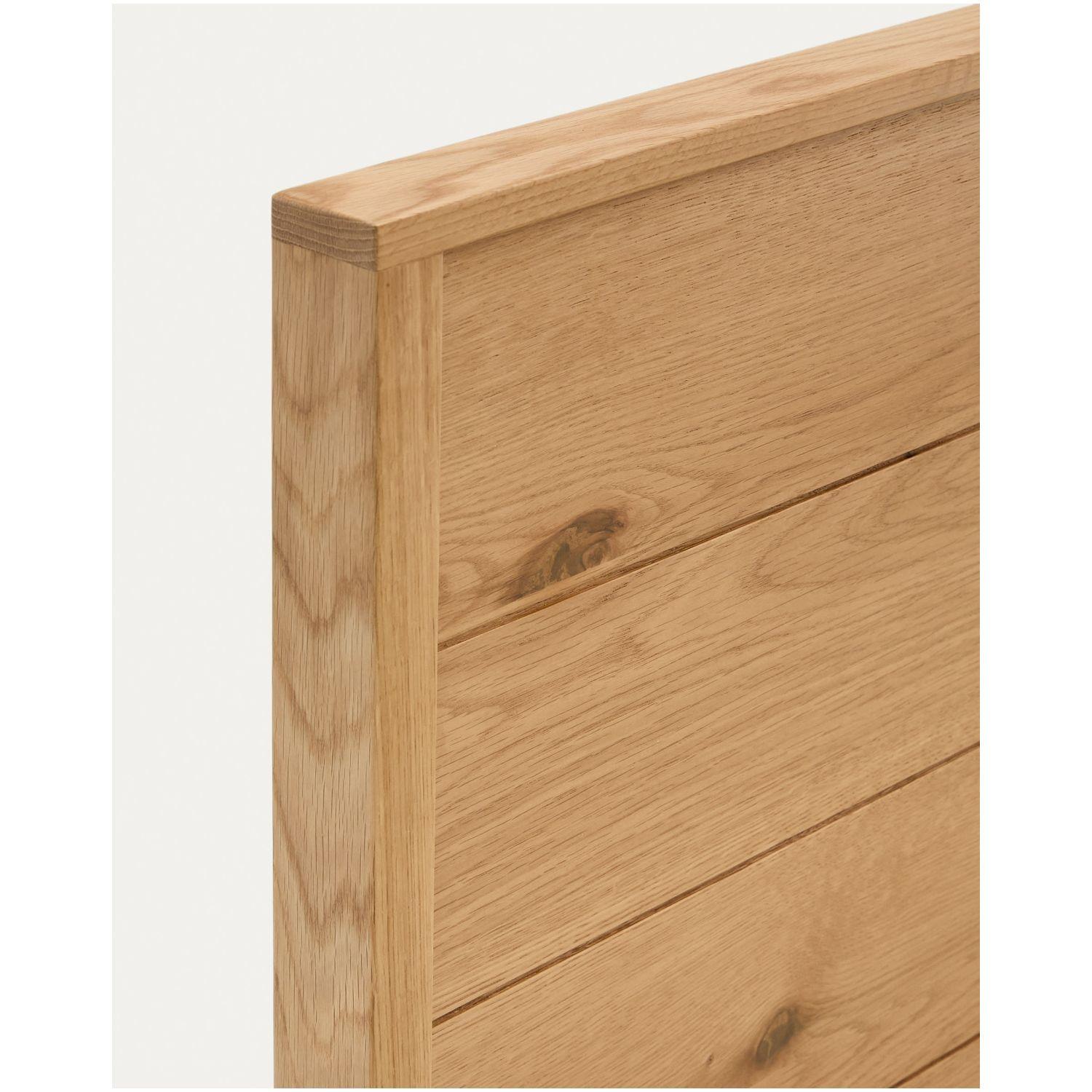 Holzbett mit Kopfteil Alguema Eichenholzfurnier Natur - Grösse: 160x200