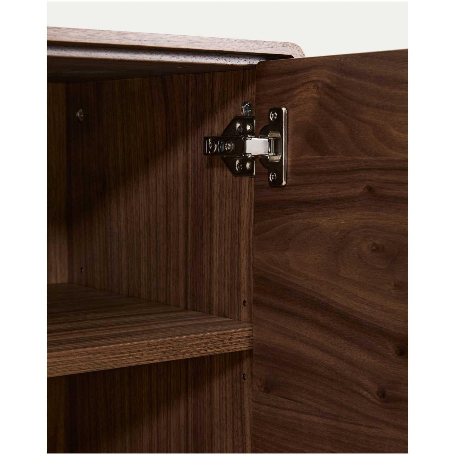 Highboard Schrank Norlen mit 4 Türen Nussbaumfurnier FSC Mix Credit 100x163