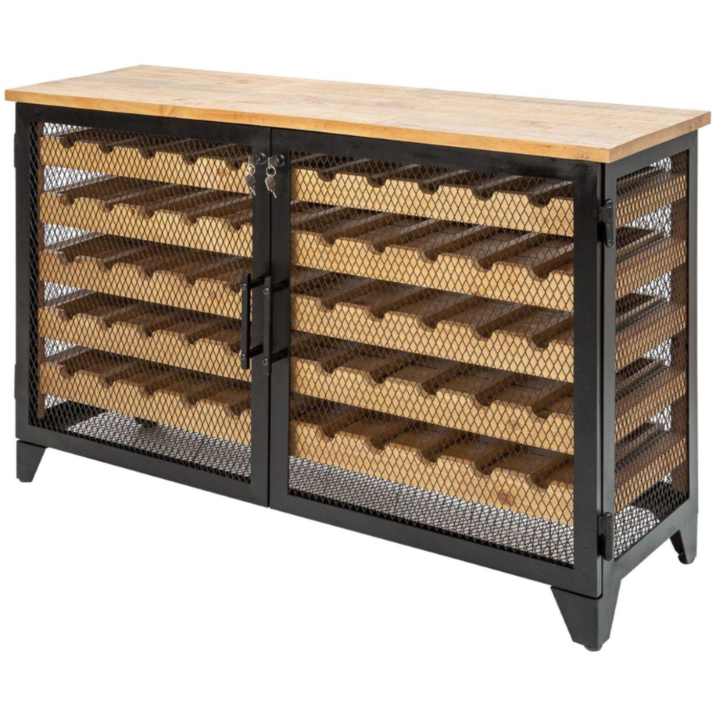 Weinschrank Winery 127cm Pinienholz natur