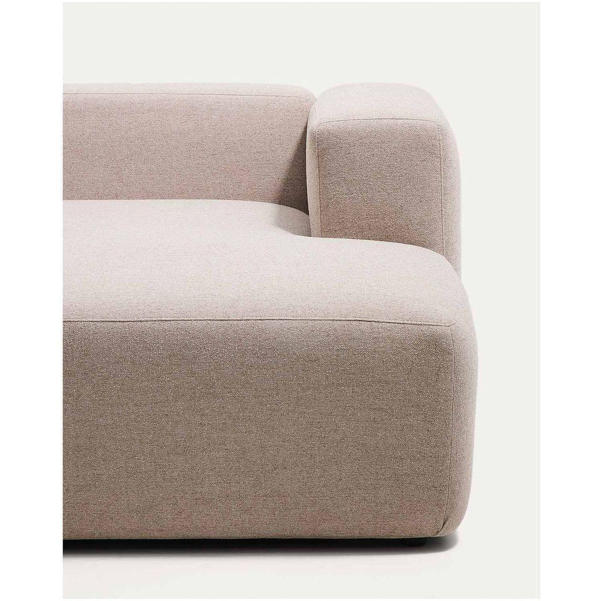 2-Sitzer-Sofa Blok mit Chaiselongue rechts in beiger Chenille 240 cm FSC Mix Credit