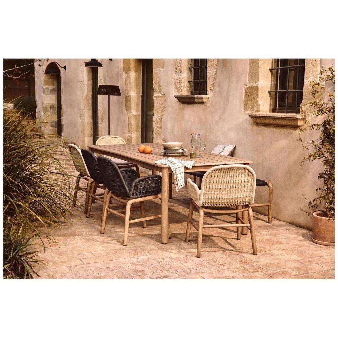 Garten Armlehnstuhl Alipa Akazienholz massiv Seil ecru FSC 100%
