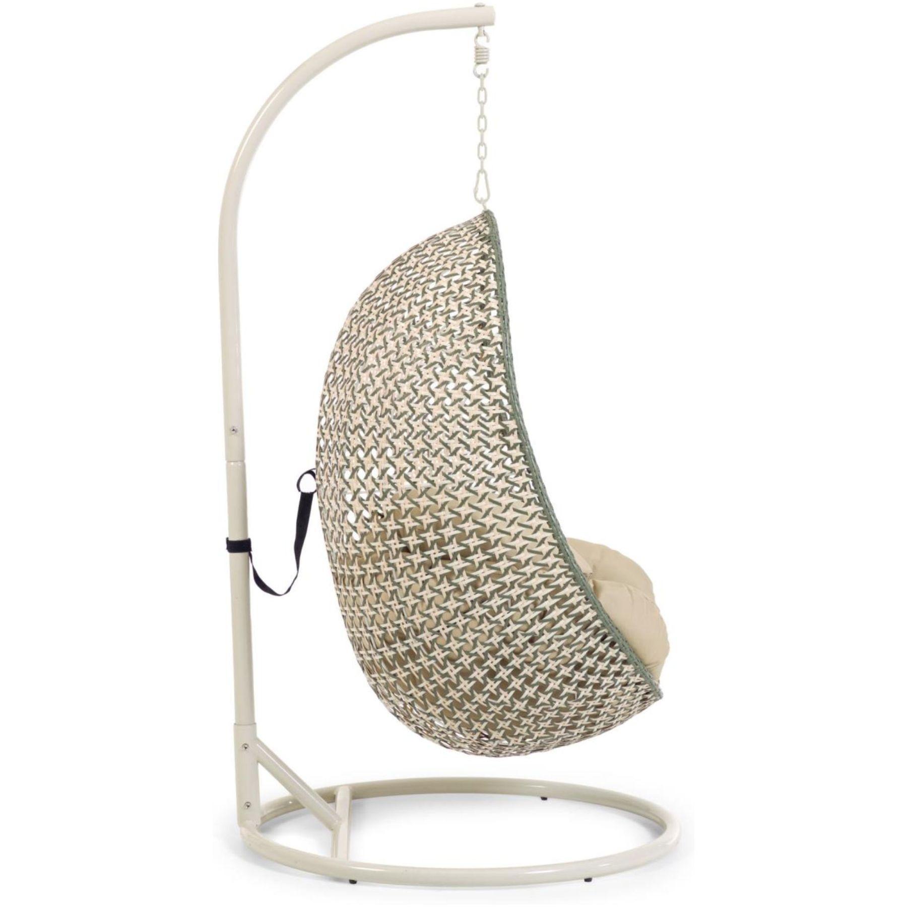Garten Hängesessel Ciara Poly Rattan mehrfarbig Fuss hellgrau