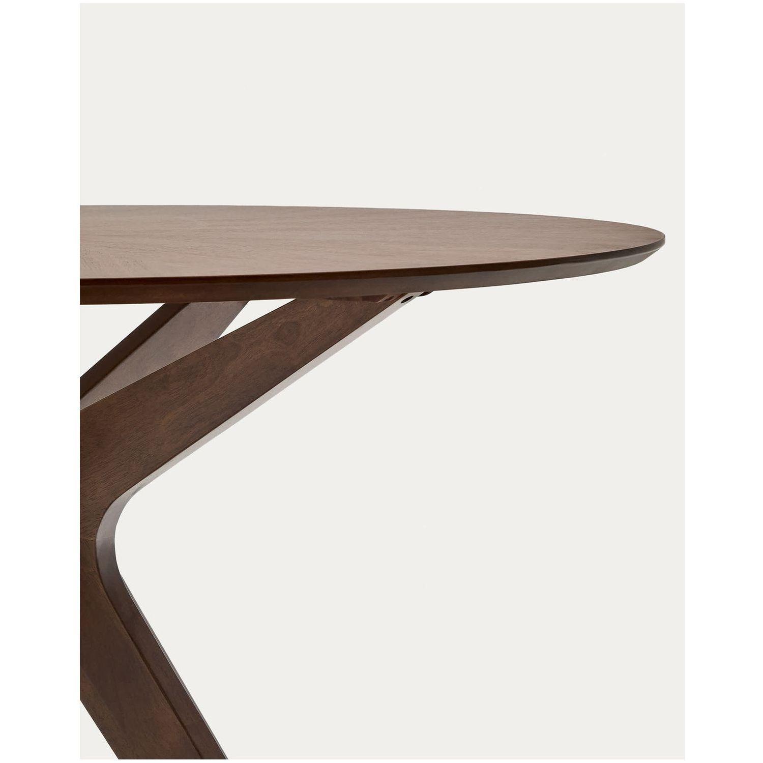 Esstisch Holztisch rund Naanim Nussholzfurnier 100x100