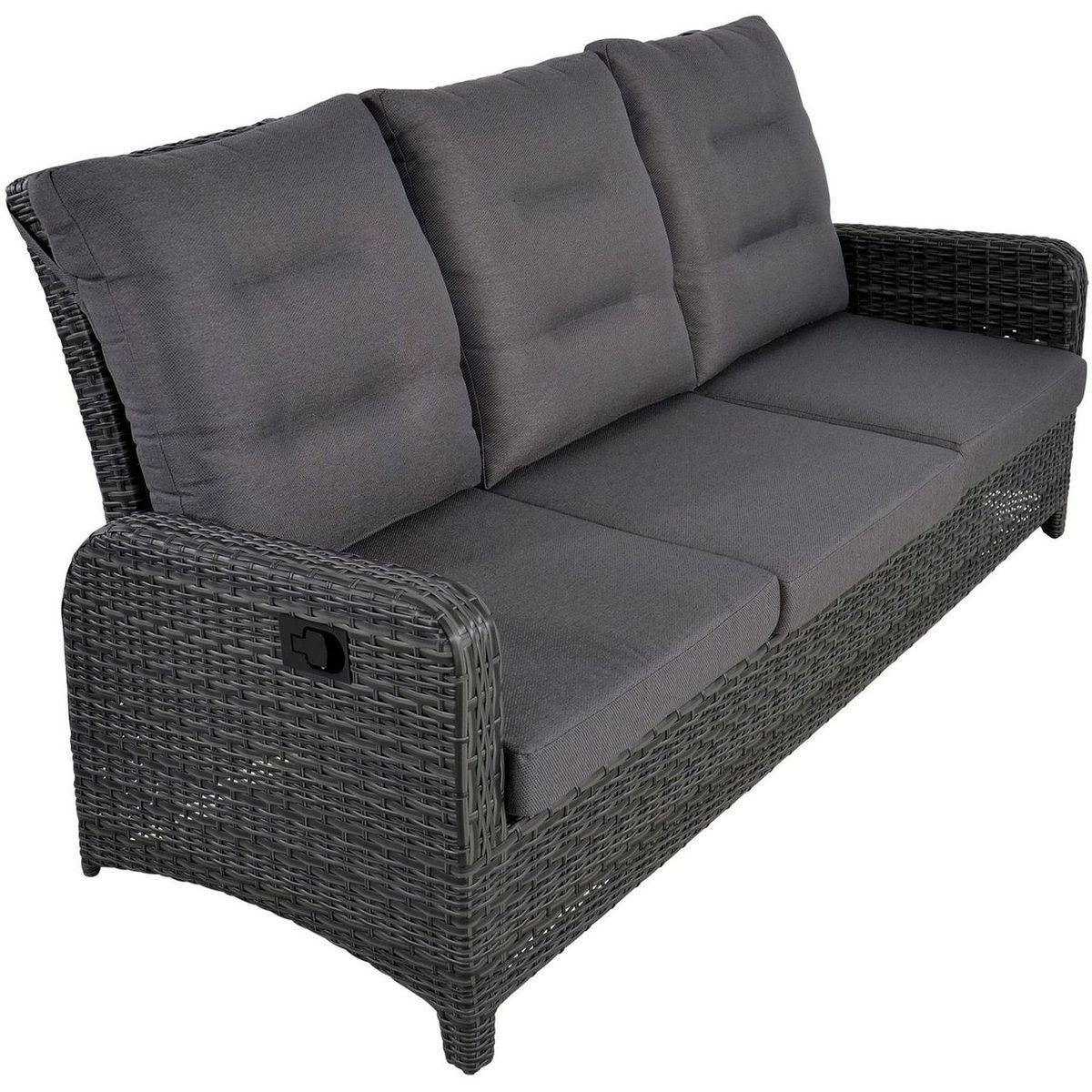 Garten Loungesofa verstellbar Poly Rattan Nino 197 (mit Funktion)