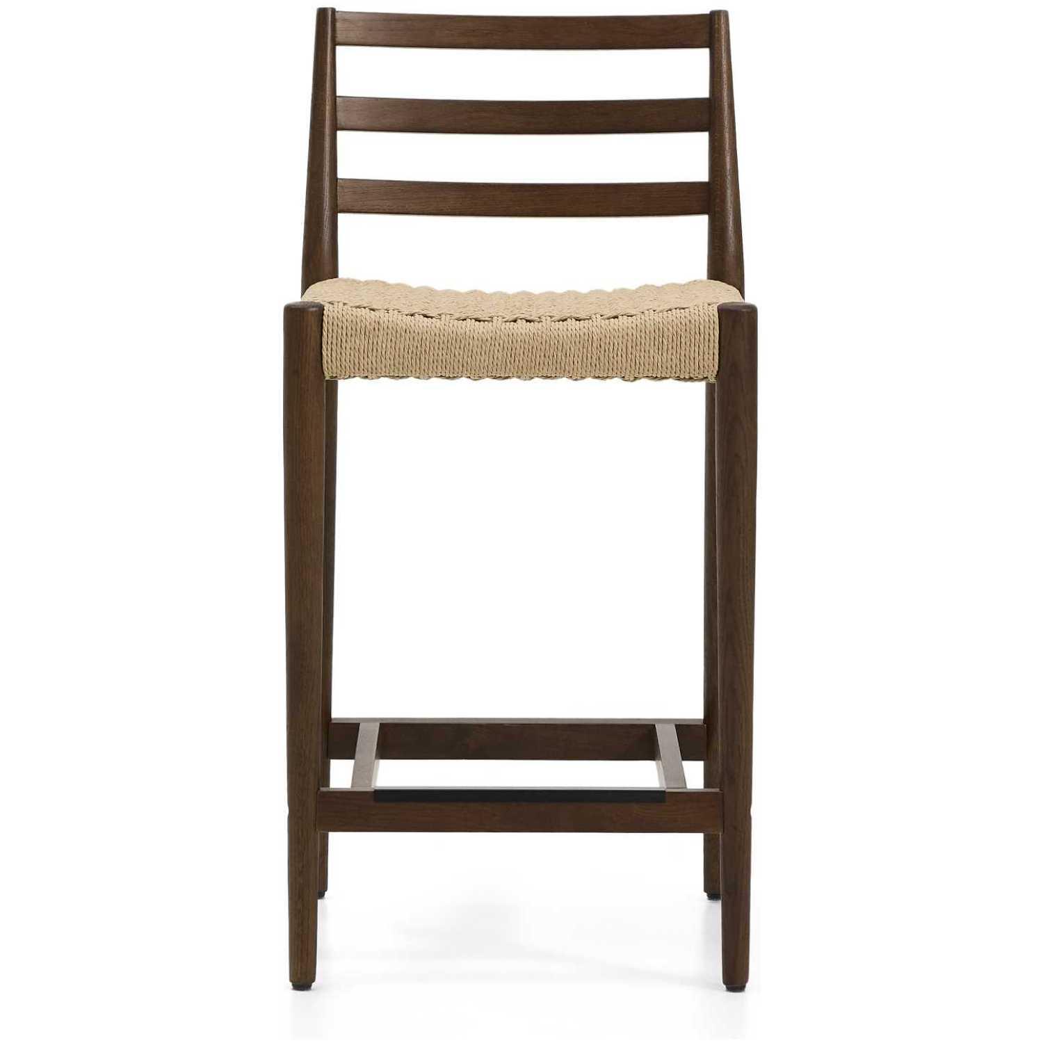 Barhocker Analy Eichenholz massiv Nussbaum-Finish Sitzhöhe 65 100% FSC