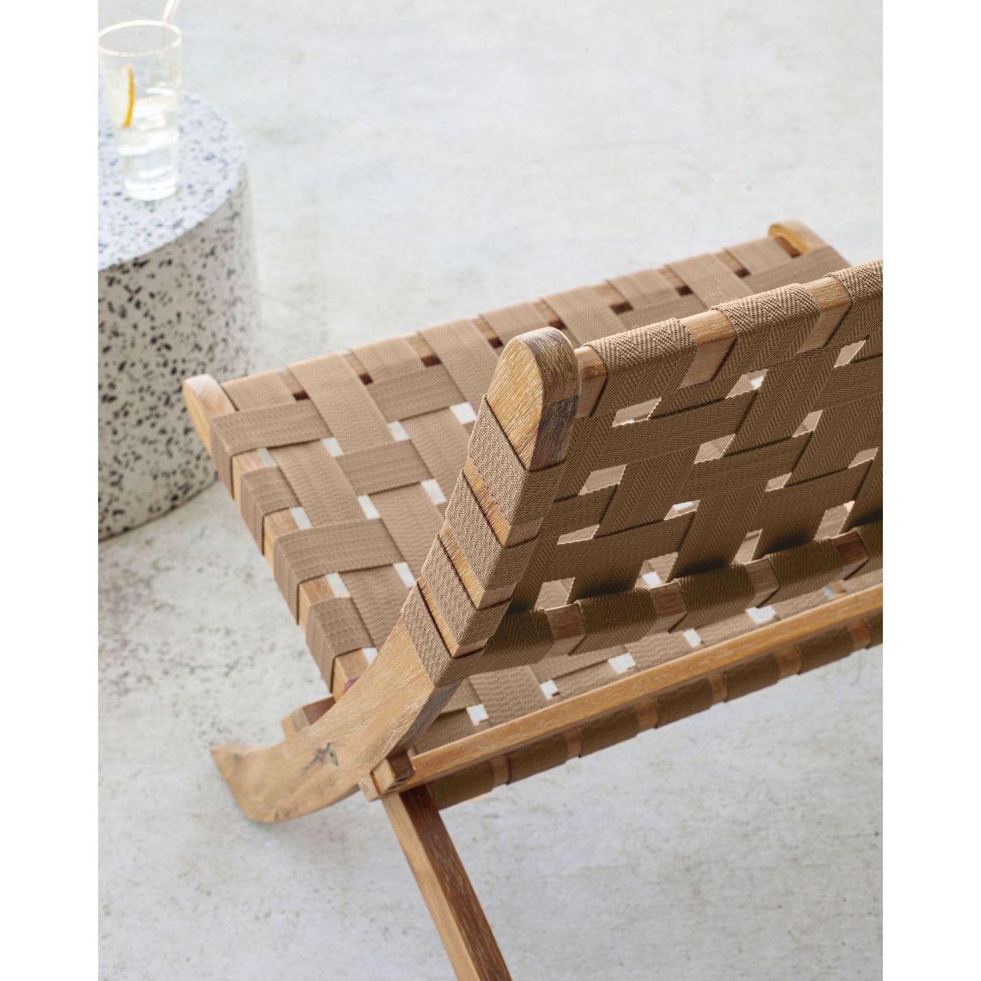 Gartensessel Klappstuhl Klappsessel Chabeli Akazienholz FSC Seil beige