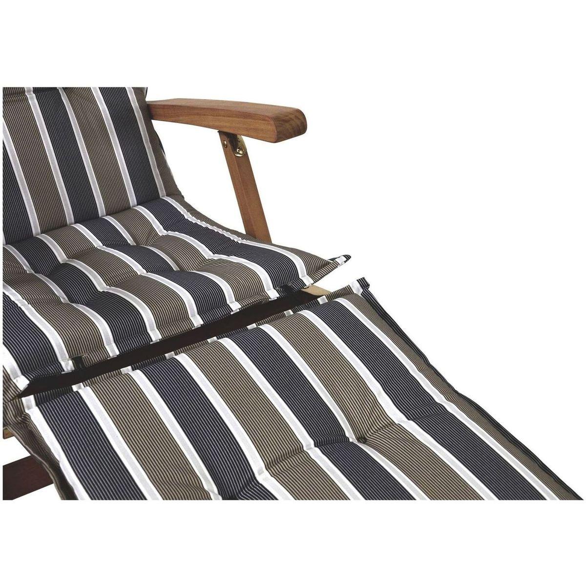 Auflage Deckchair Streifen grau/braun