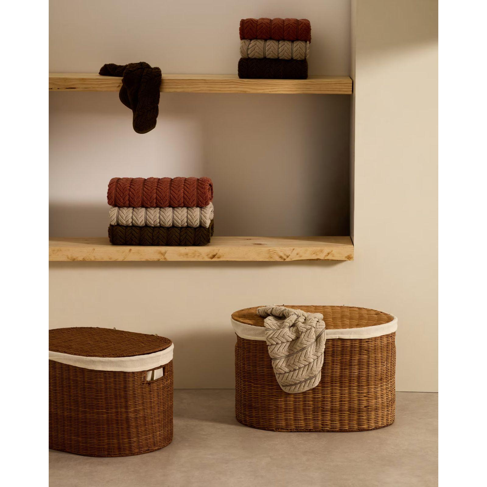 Wäschekorb oval Indali Natur Rattan (2er-Set)