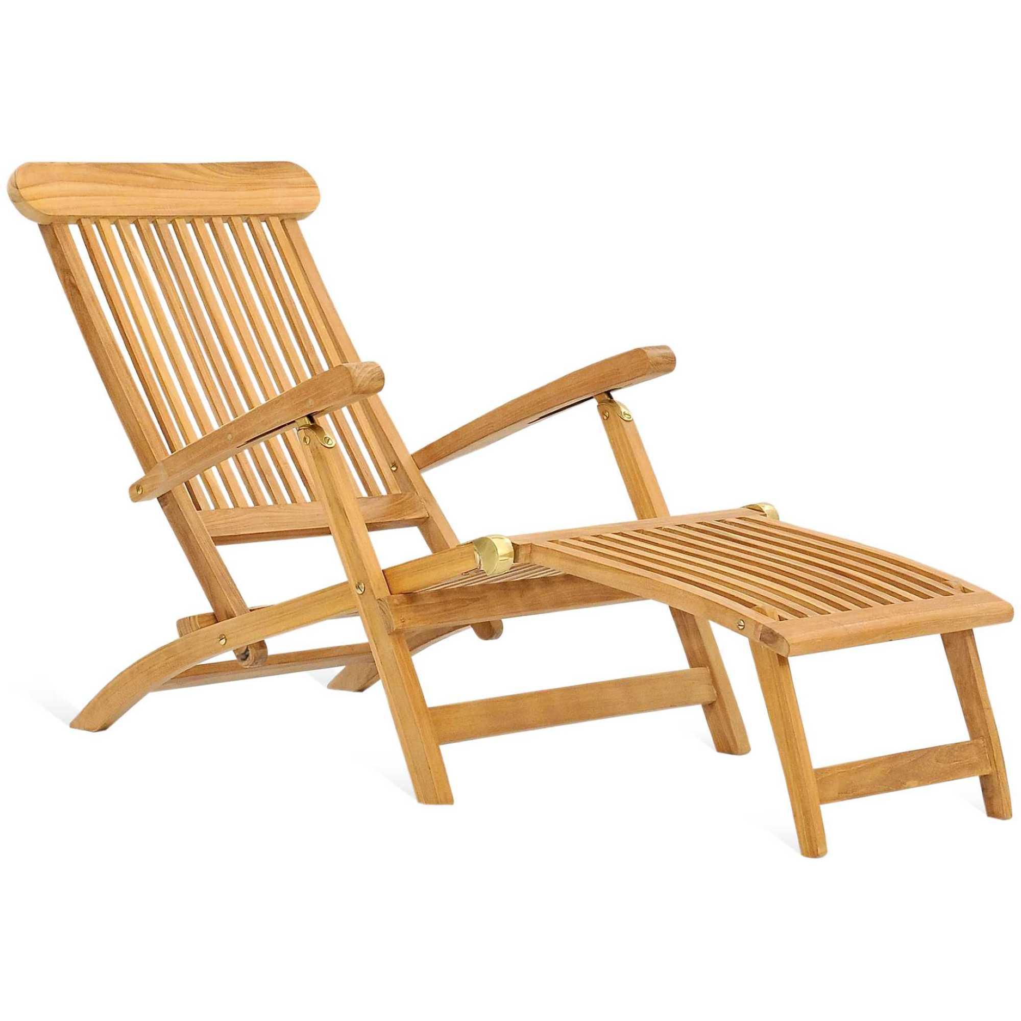 Liegestuhl Sonnenliege Deckchair Teakholz massiv (verstellbar)