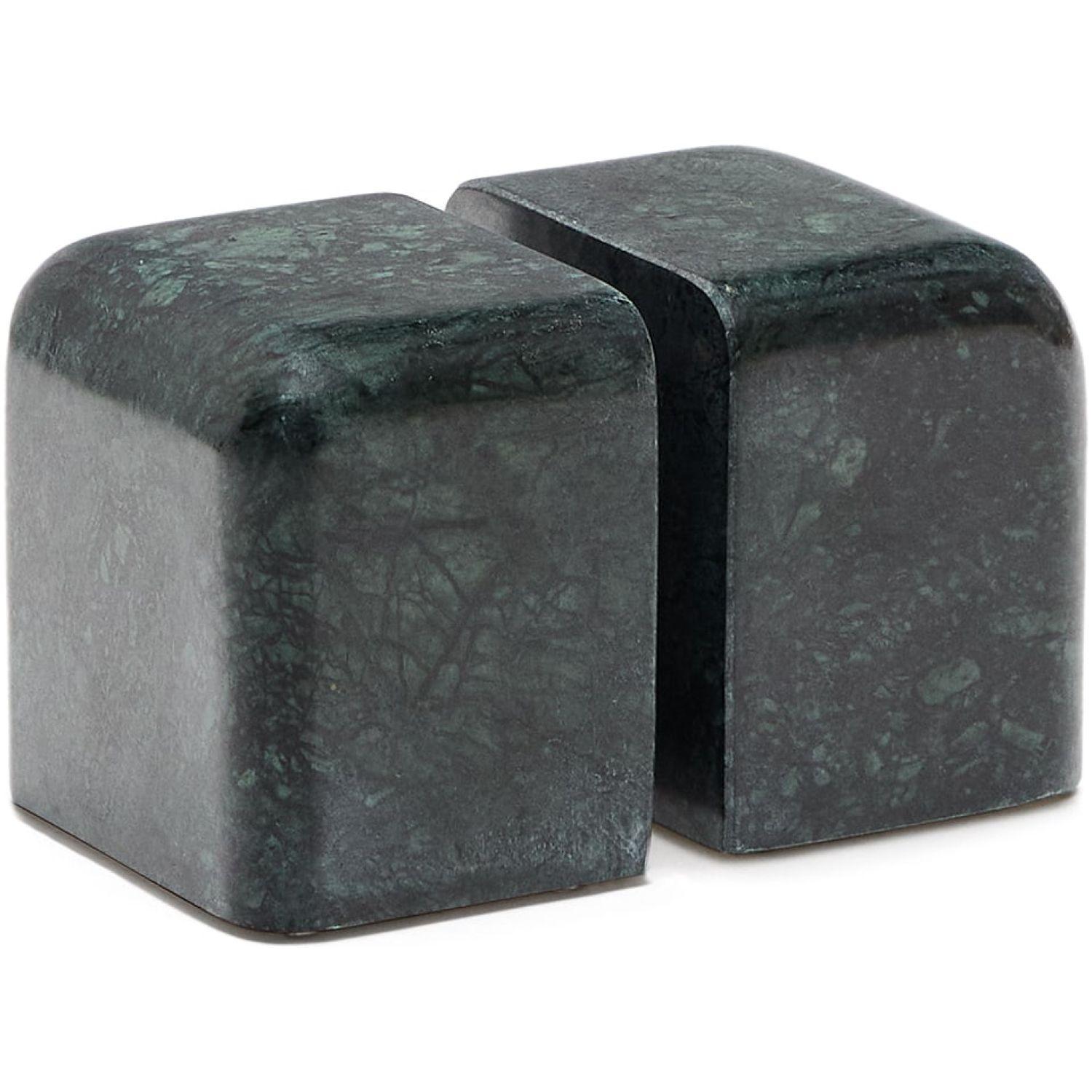 Buchstütze Ferne aus grauem Marmor (2er-Set)