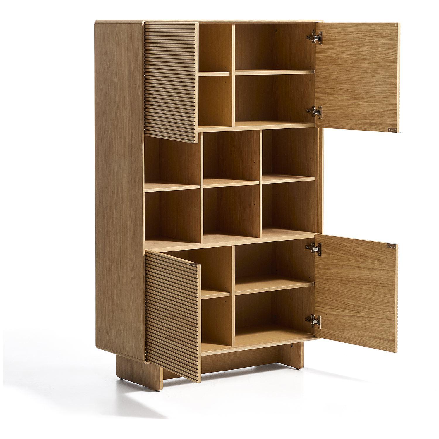 Highboard Norlen mit 4 Türen in Eichenfurnier mit naturfarbenem Finish FSC Mix Credit 100x163