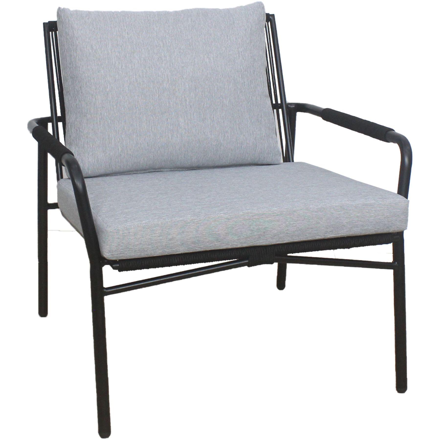 Garten Loungesessel Taya Metall schwarz