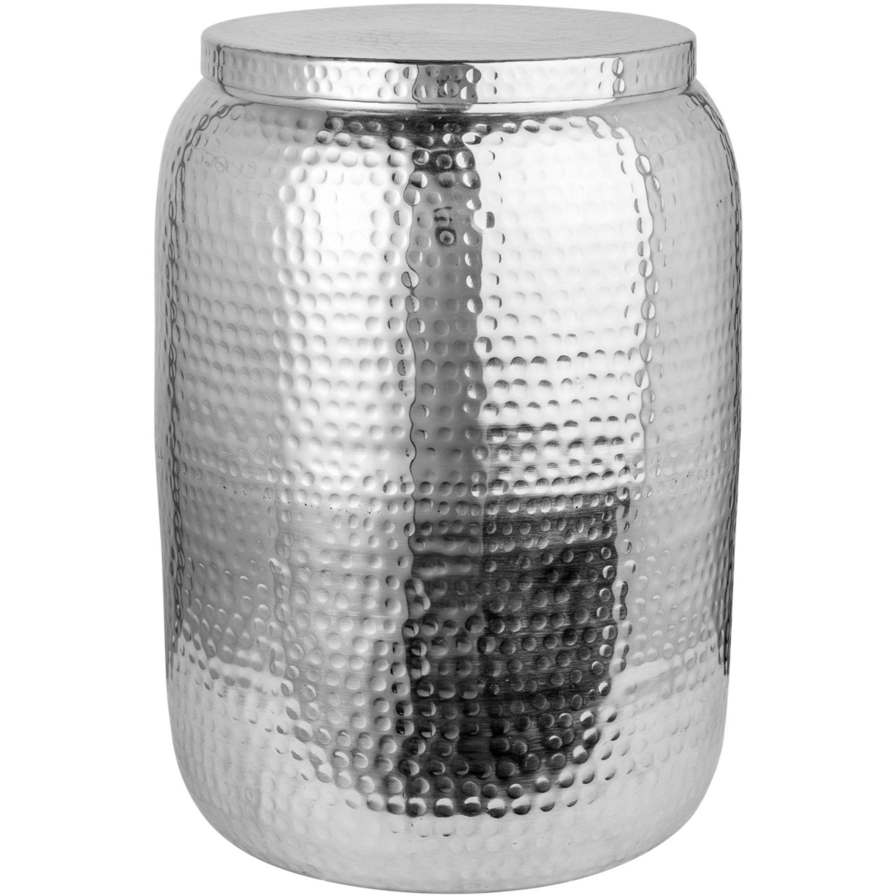 Beistelltisch rund Bazzar Storage 35cm Aluminium silber